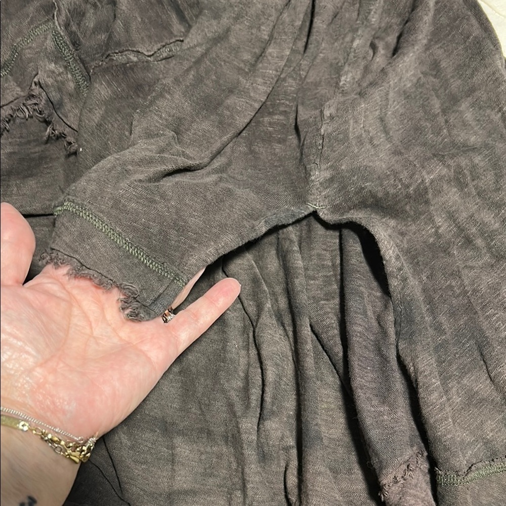 Free People Brown Cap Sleeve Pleated Blouse - Picture 7 of 8